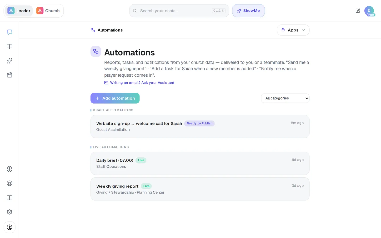 In **Automations**, open the automation Zapier should start